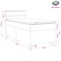 vidaXL Posteľ s boxspringom a matracom a LED Svetlosivá 100 x 200 cm