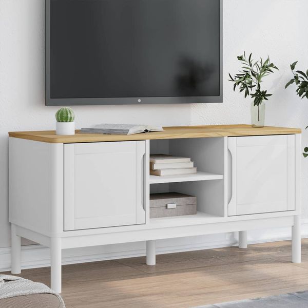 vidaXL Komoda FLORO biela 114x43x55 cm borovicový masív