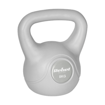 Kettlebell bitúmenový 8 kg sivý REBEL ACTIVE RBA-2322G-08