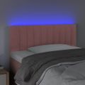 vidaXL Čelo postele s LED ružové 100x5x78/88 cm zamat
