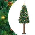 vidaXL Úzky vianočný stromček s 300 LED-i so stojanom Zelená 180 cm