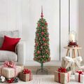 vidaXL Umelý vianočný stromček Zelená 120 cm PVC, oceľ a plast