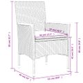 vidaXL 5-dielna záhradná jedálenská súprava+podložky, béžová polyratan