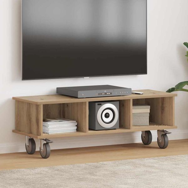 vidaXL TV stolík Remeselný dub 100 x 35 x 35 cm Kompozitné drevo
