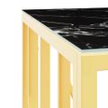 vidaXL Konferenčný stolík zlatý 50x50x50 cm nehrdzavejúca oceľ a sklo