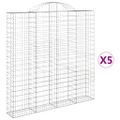 vidaXL Oblúkový gabionový kôš 5 ks 200x30x200/220cm pozinkované železo