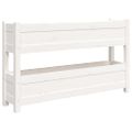 vidaXL Kvetináč biely 112x25x66 cm borovicový masív