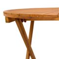 vidaXL Skladací záhradný stôl Prírodná Ø70 x 75 cm