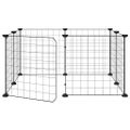 vidaXL 8-panelová klietka pre domáce zvieratá s dvierkami čierna 70x70x35 cm oceľová