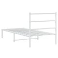vidaXL Kovový rám postele s čelom biely 90x200 cm