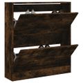 vidaXL Botník dymový dub 80x21x87,5 cm spracované drevo