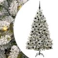 vidaXL Umelý Sklápací Vianočný Stromček 300 LED Zelená a biela 180 cm