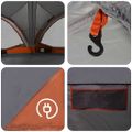 vidaXL Rodinný stan pre 10 osôb Šedá a oranžová 460 x 430 x 214 cm