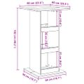vidaXL Barový stôl s policami sivý sonoma 60x60x102cm kompozitné drevo