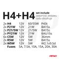 Sada halogenových žárovek a pojistek, 30 ks. H4 + H4 AMiO-03958