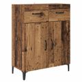 vidaXL Highboard Staré drevo 69,5 x 34 x 180 cm Kompozitné drevo