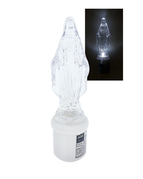 HD-135 LED svieca Panna Mária - biely blikajúci plameň HOME DECOR