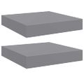 vidaXL Plávajúce nástenné police 2 ks, sivé 23x23,5x3,8 cm, MDF