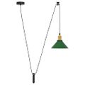 VidaXL Závesná lampa výškovo nastaviteľná E27 lesk zelená Ø 22 cm kov