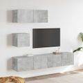 vidaXL 4-dielna súprava TV skriniek betónovosivá spracované drevo