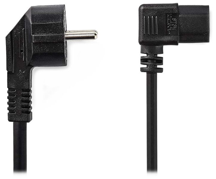 Nedis CEGL10020BK20 - Napájecí Kabel  | Typ F Zástrčka | IEC-320-C13 | Úhlový | Úhlový | 2 m | Černá Kabel, napájecí, 230V, prípojný 10A, úhlový konektor IEC-320-C13, úhlová zástrcka Schuko, 2m, cerný