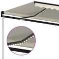 vidaXL Ručne zaťahovacia markíza s LED 350x250 cm krémová