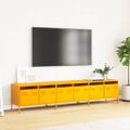 vidaXL TV skrinka horčicovožltá 202x39x43,5 cm oceľ valcovaná studena