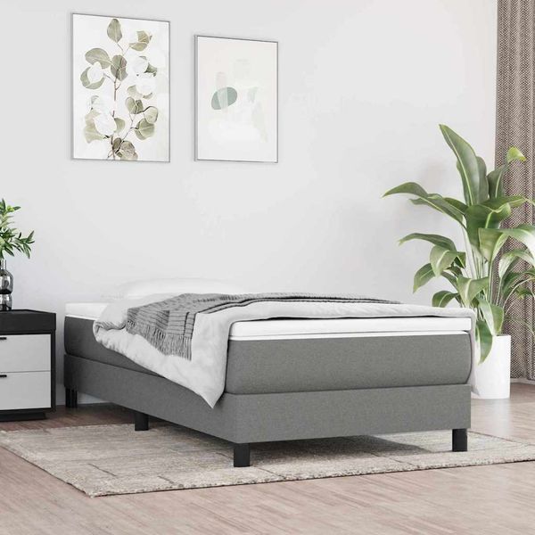 vidaXL Matrac s taštičkovými pružinami stredná tvrdosť tmavosivý 120x190x20 cm látka