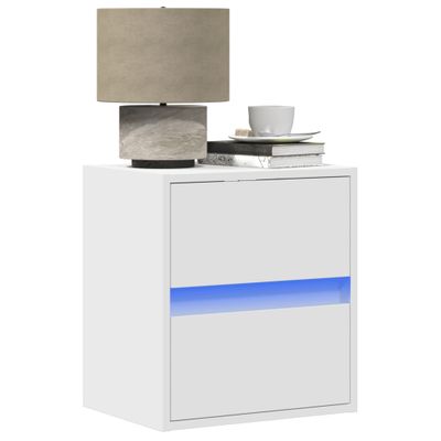 vidaXL Nástenné nočné skrinky s LED osvetlením 2 ks biele