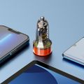 BWOO PD car charger 1x USB-C - USB-A port 38W transparent