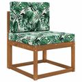 vidaXL Vankúš na vonkajšiu pohovku Polyester Vzor s listami 60 x 60 cm