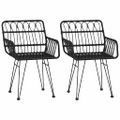 vidaXL Záhradné stoličky 2 ks s opierkami čierne 56x64x80 cm PE Rattan