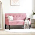 vidaXL Chesterfield lavica Ružová 112 x 65,5 x 75 cm Zamat