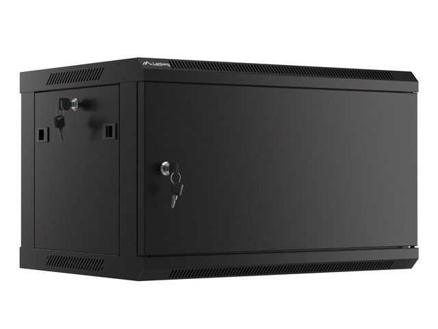 LANBERG RACKOVÁ SKRIŇA 19'' PRO MONTÁŽ NA STENU 6U/600X450 PRO VLASTNÚ MONTÁŽ S KOVOVÝMI DVERMI ČIERNA