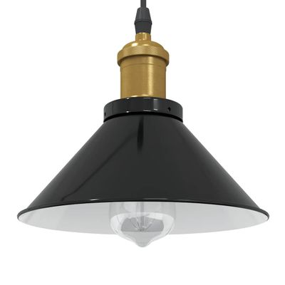 vidaXL Závesná lampa s nastaviteľnou výškou E27 lesklá čierna Ø 22 cm kovová