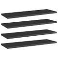 vidaXL Prídavné police 4 ks, lesklé čierne 60x20x1,5 cm, drevotrieska