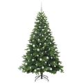 vidaXL Umelý vianočný stromček s 300 LED-i Zelená 180 cm PE a PVC