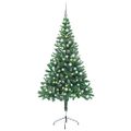 vidaXL Osvetlený umelý vianočný stromček+gule 150 cm, 380 vetvičiek