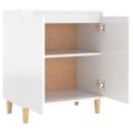 vidaXL Komoda, nohy z masívu, lesklá biela 60x35x70cm kompozitné drevo