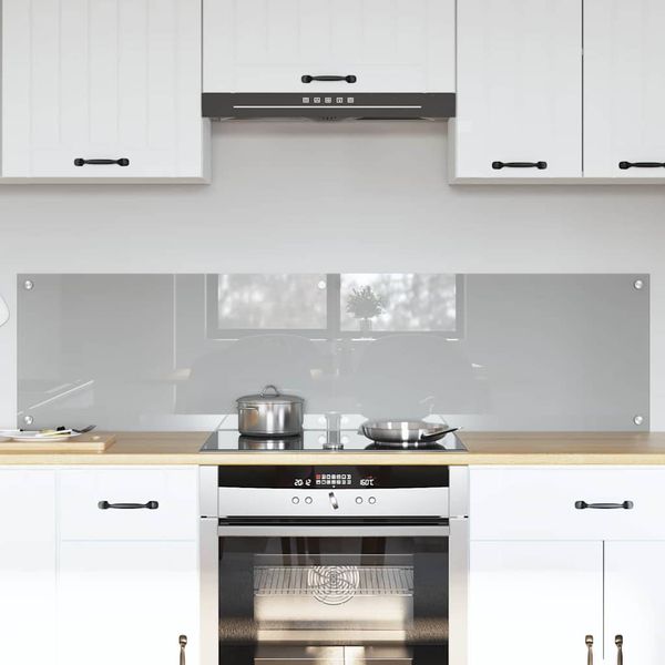 vidaXL Kuchynský obklad 2 pcs Svetlosivá 80 x 40 cm tvrdené sklo