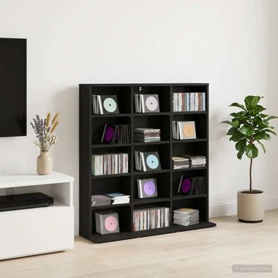 vidaXL CD Skrinka Čierny dub 96 x 23,5 x 97,5 cm Kompozitné drevo