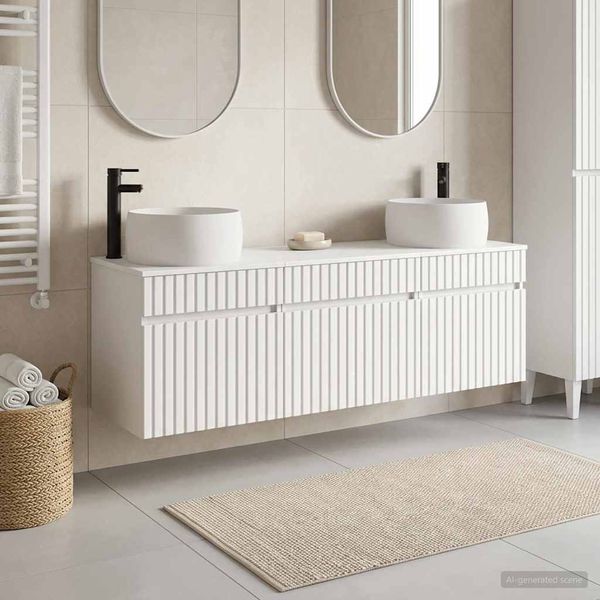 vidaXL Set kabinetov do kúpeľne 3 ks Biela 49 x 44,5 x 66 cm