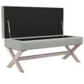 vidaXL Úložná taburetka bledosivá 110x45x49 cm zamat