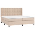 vidaXL Boxspring posteľ matrac a LED kapučínová 200x200 cm umelá koža
