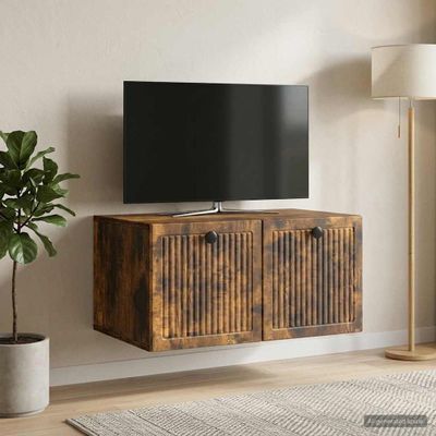 vidaXL Nástenná TV skrinka Nástenný Dymový dub 59,5 x 41 x 30 cm