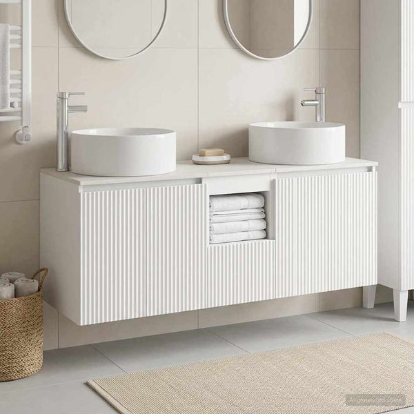 vidaXL Set kabinetov do kúpeľne 3 ks Biela 49,5 x 44,5 x 65,5 cm