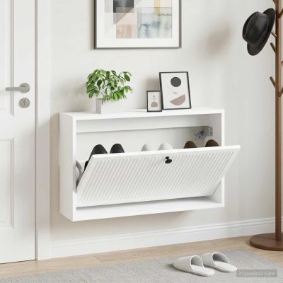 vidaXL Nástenný botník EDE 71 x 17 x 43 cm Kompozitné drevo Biela