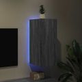 vidaXL TV nástenná skrinka s LED svetlami sivá sonoma 30,5x35x70 cm