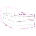 vidaXL Posteľ boxsping s matracom a LED krémová 100x200 cm látka