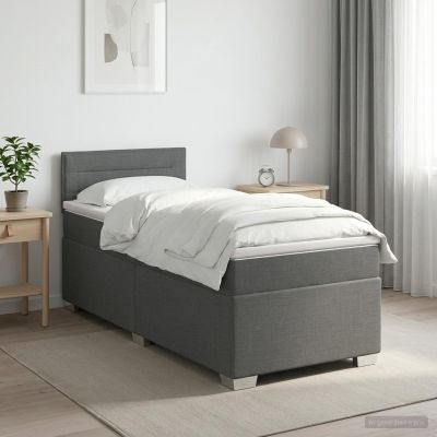 vidaXL Posteľ boxspring s matracom Tmavosivá 90 x 190cm Látka